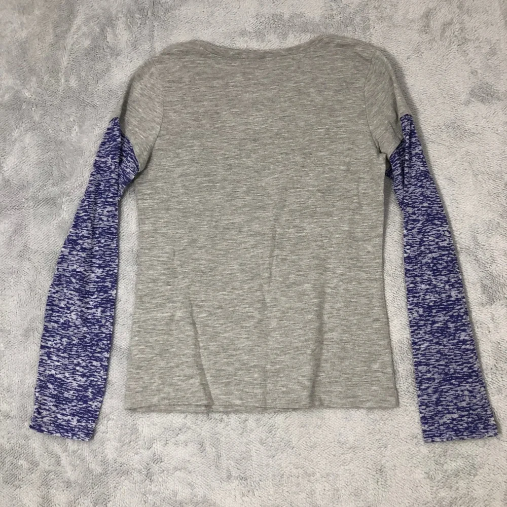 Justice Graphic Tee Girls 12 Grey Pink Purple Glitter‎ Love Long Sleeve Shirt